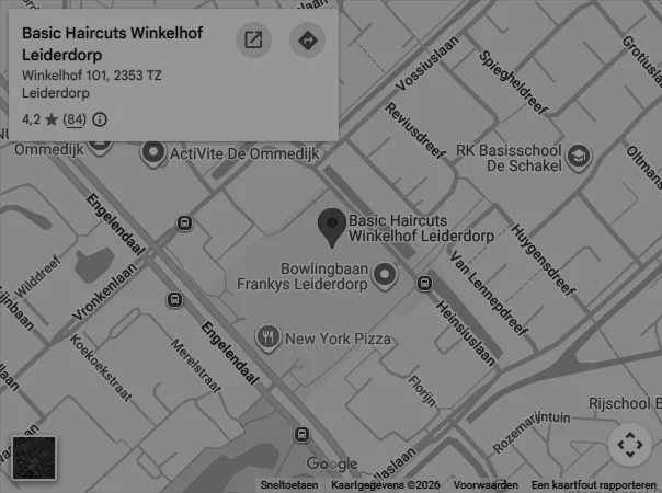 Locatie van Basic Haircuts in Winkelhof Leiderdorp